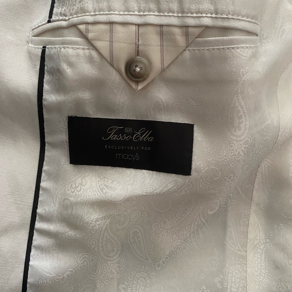 Tasso Elba Silk and Linen XL Beige 3-Button Blazer Jacket - Picture 4 of 11